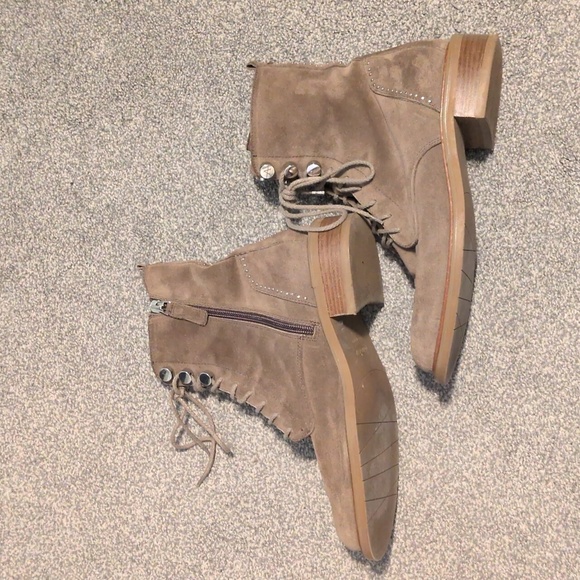 Aquatalia Beige Combat Boots Size 8 - Picture 5 of 7